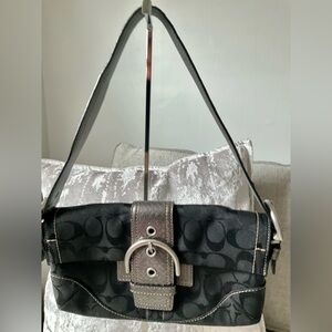 Coach Vintage Soho Demi Shoulder Bag, Black Metallic Shimmer